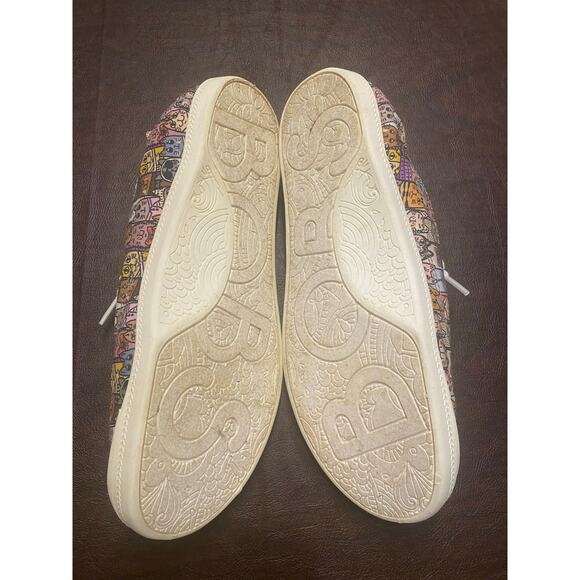 Skechers BOBS Memory Foam Cat Print Sneakers Women’s Size 7.5 Slip On Shoes - Picture 6 of 9